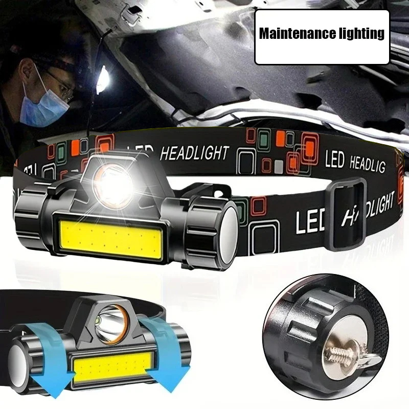 Headlamp Tactical Bright - Ultraheldere LED-zaklamp Oplaadbare lange afstand zoom