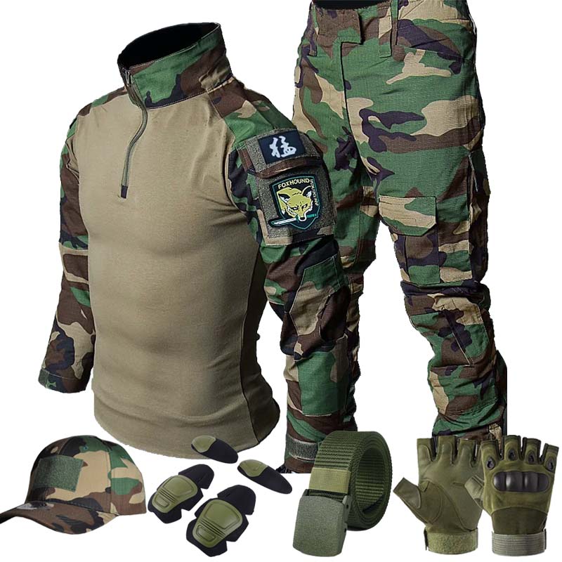 Hunting Outdoor Pants - Tactische Cargo Uniform Jungle Green Set