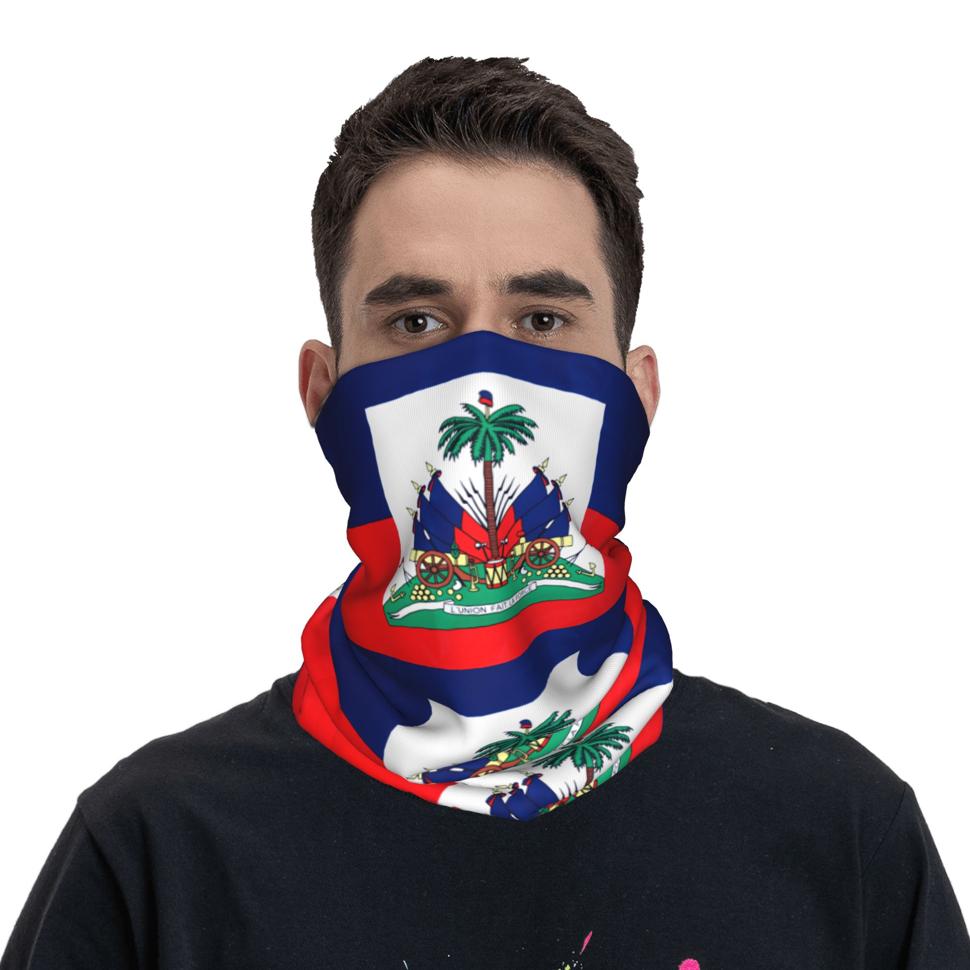 Hunting Fishing Outdoor - Outdoor sport balaclava Haïtiaanse vlag fietsmasker