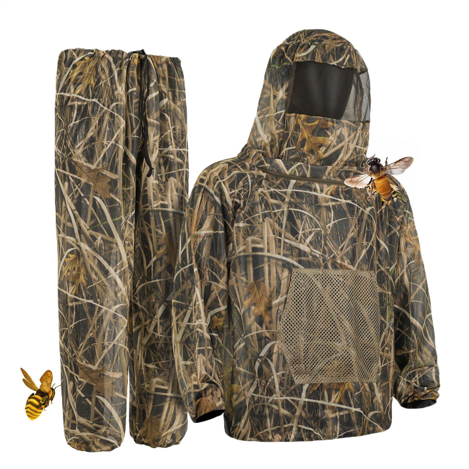 Outdoor Hunting Outfit - Jachtpak Vliegbestendige mesh-outfit met capuchon Visserijpak