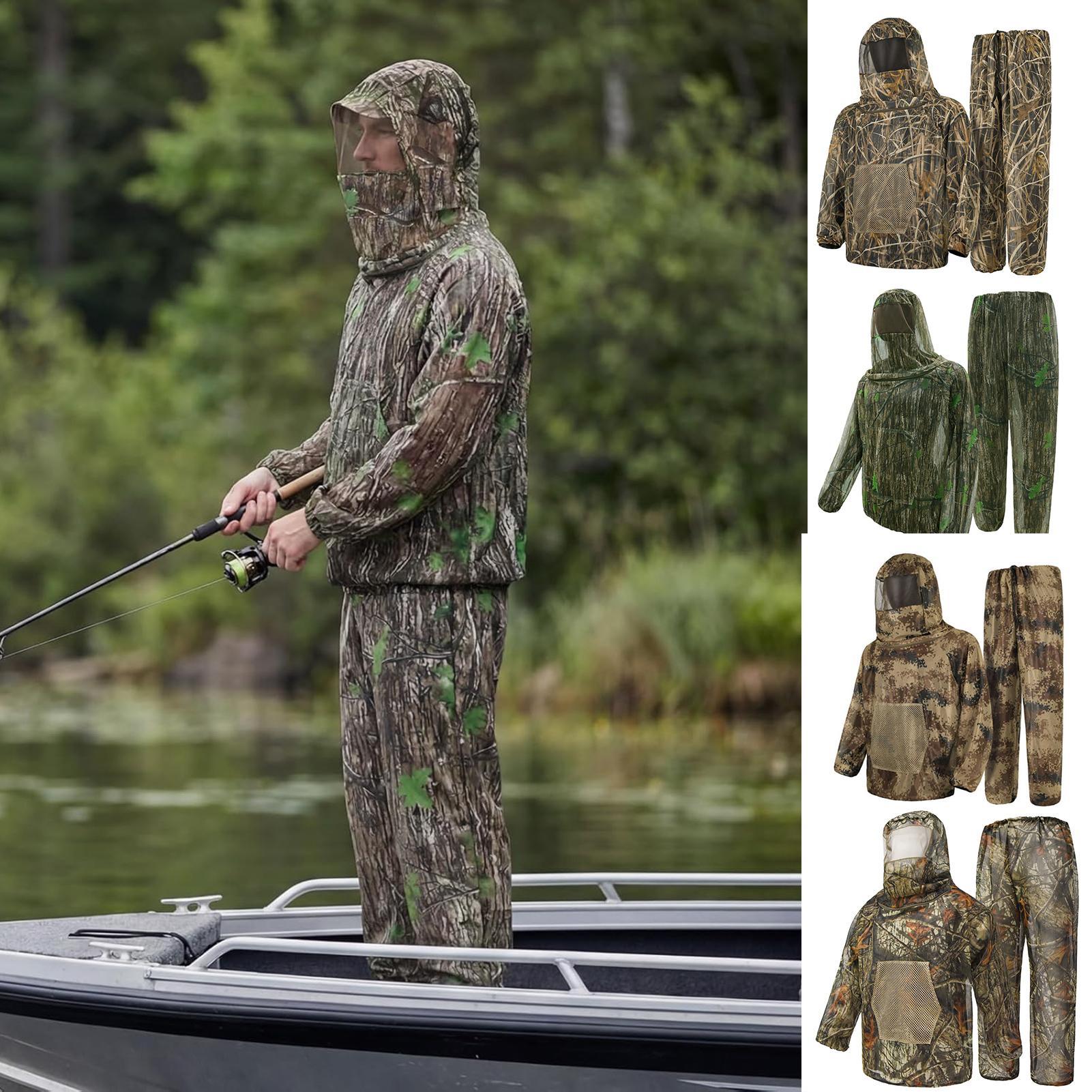 Outdoor Hunting Outfit - Jachtkleding Vliegbestendige mesh-outfit met capuchon Visserijpak
